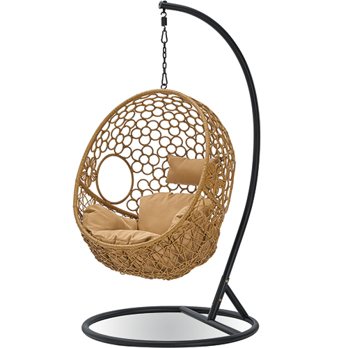  Buy Hanging Garden Chair Rattan Synthetic Design Boho Bali Egg Style - Angeni Yellow 60016 - in the EU