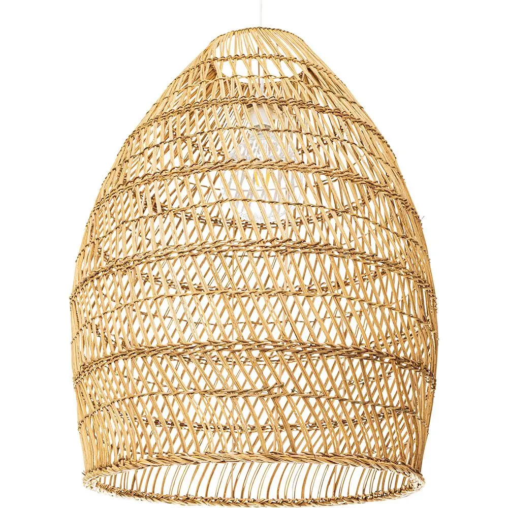  Buy Hanging Lamp Boho Bali Design Natural Rattan - Tuyen Natural wood 60036 - in the EU