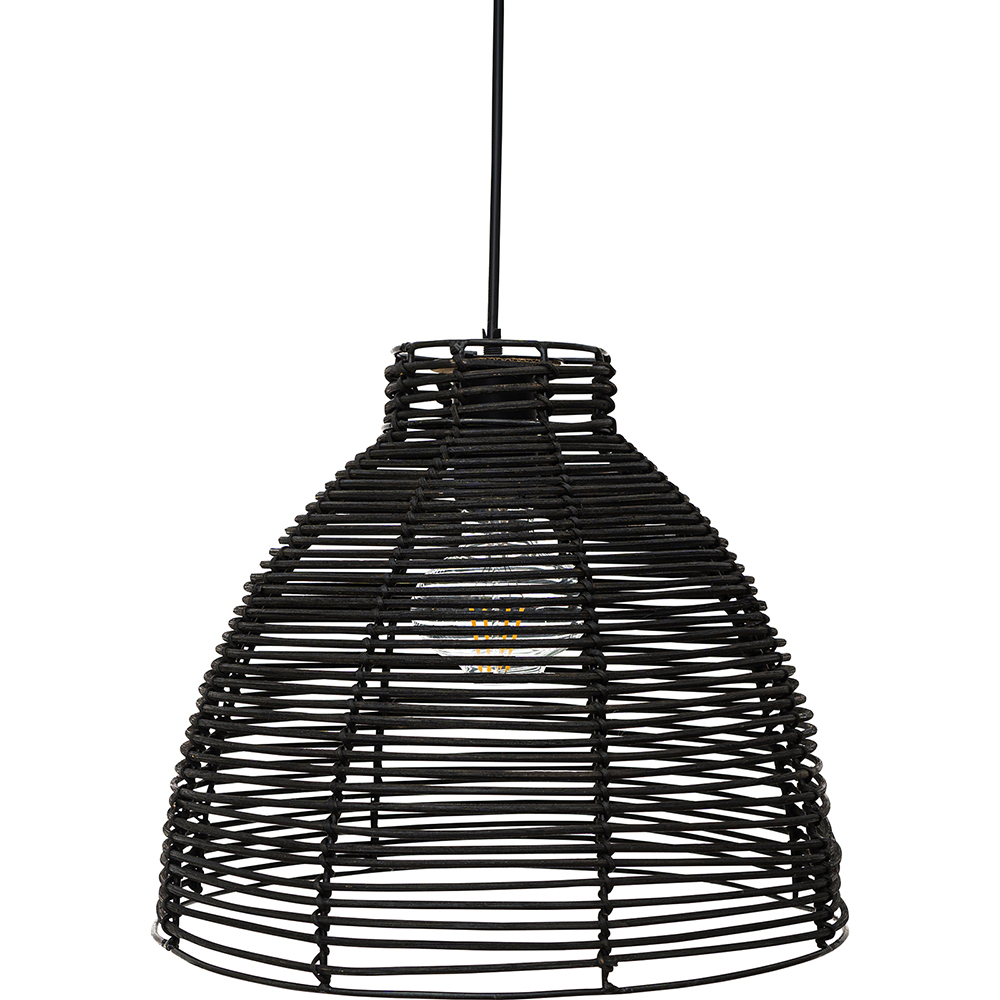  Buy Hanging Lamp Boho Bali Design Natural Rattan - Tui Black 60037 - in the EU