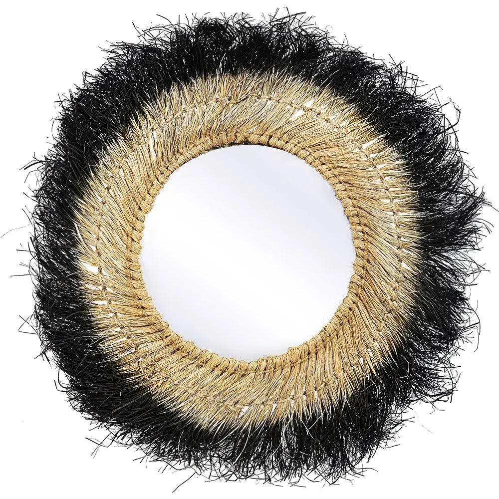  Buy Wall Mirror - Boho Bali Round Design (60 cm) - Melu Natural wood 60059 - in the EU