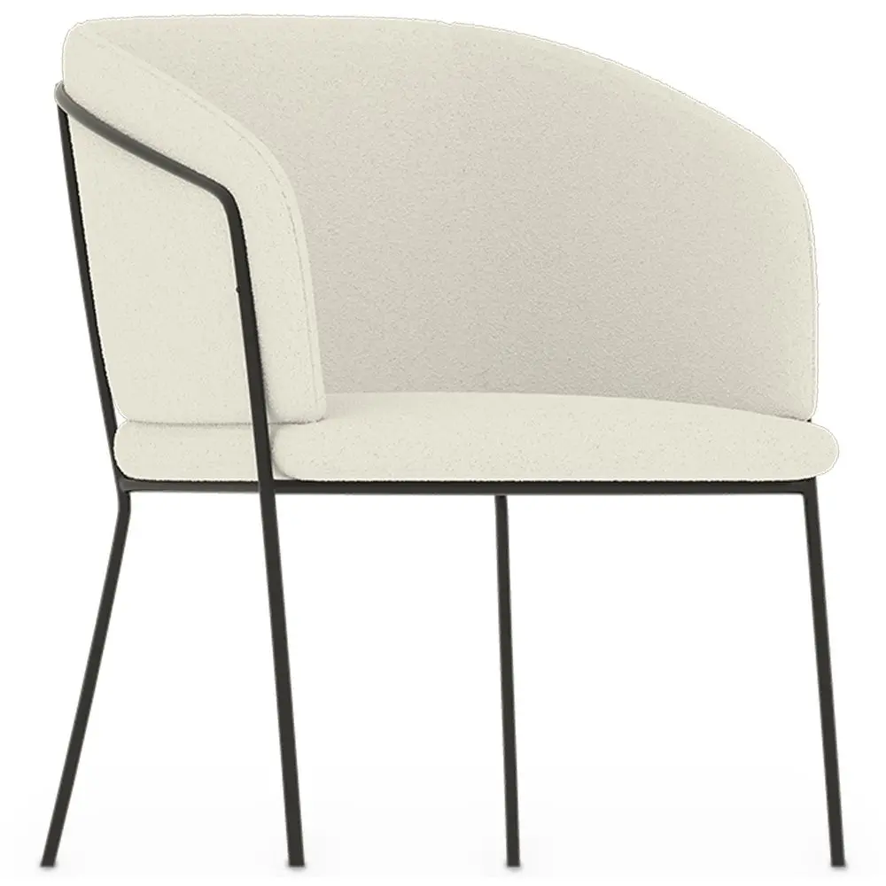  Buy Dining chair upholstered in white boucle - Martine White 60075 - in the EU