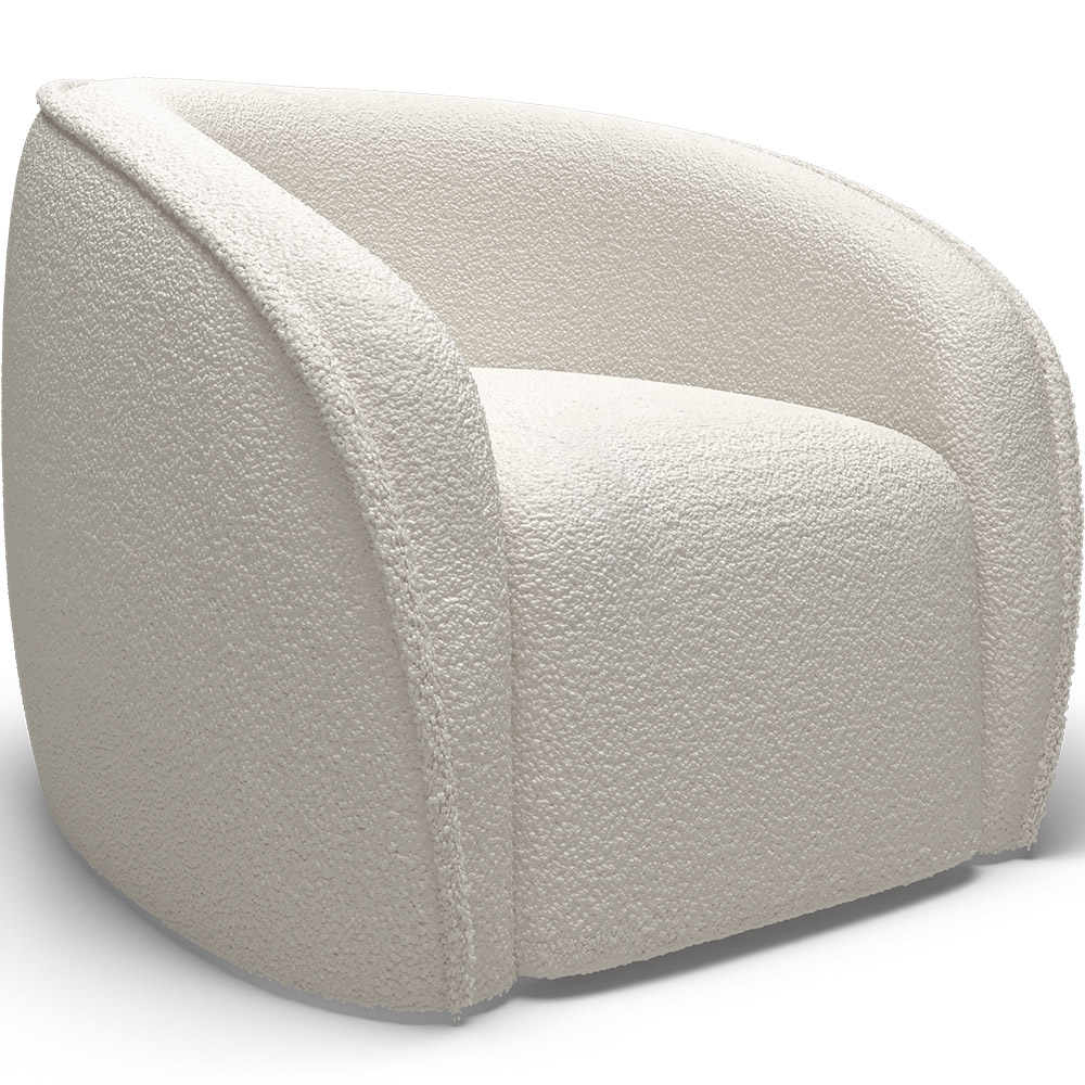  Buy White boucle armchair - upholstered - Recira White 60080 - in the EU
