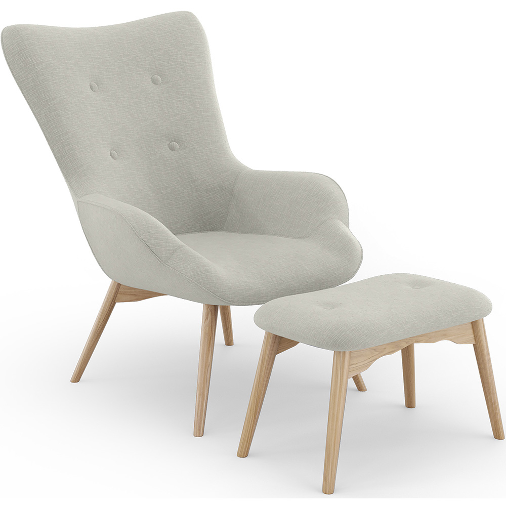  Buy Upholstered Armchair with Footrest - Scandinavian - Wub Beige 60084 - in the EU
