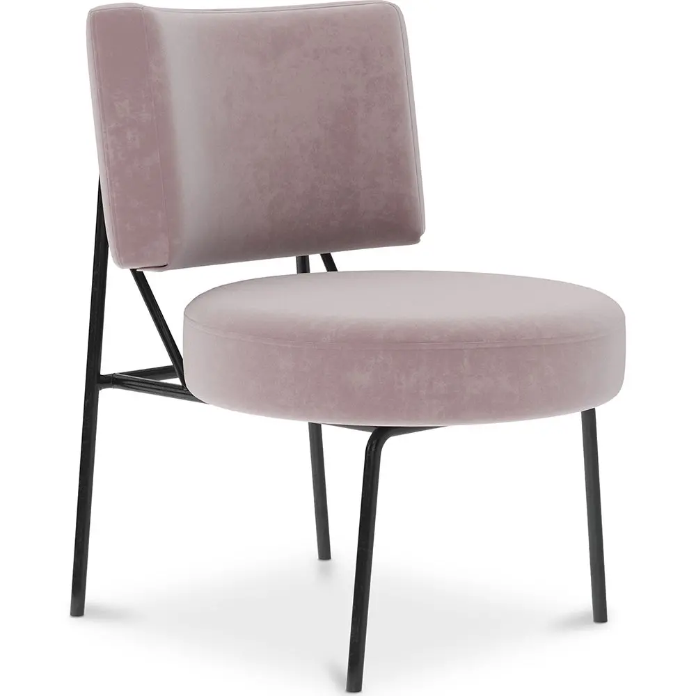  Buy Velvet upholstered dining chair - Light Pink - Hebay Light Pink 60085 - in the EU