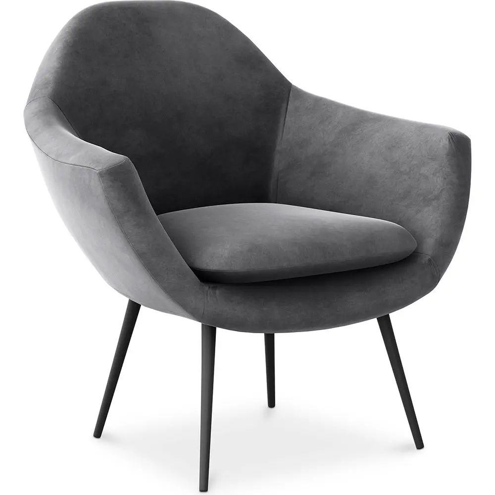  Buy Velvet upholstered armchair - Ora Dark grey 60087 - in the EU