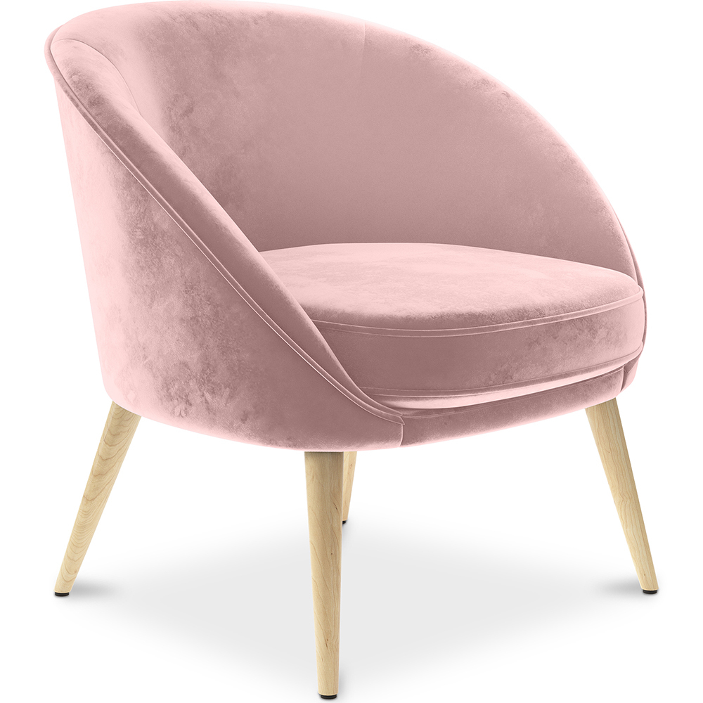  Buy Velvet upholstered accent chair with wooden legs - Oirna Light Pink 60077 - in the EU
