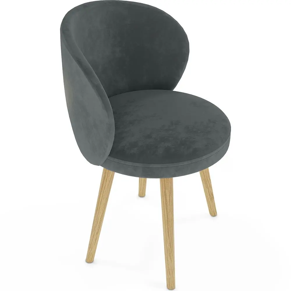  Buy Velvet upholstered dining chair  - Seranda Dark grey 60081 - in the EU