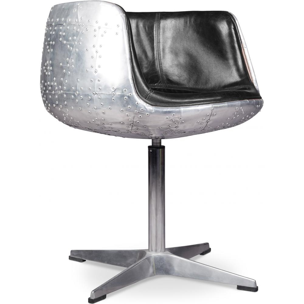  Buy Brandy Chair Aviator - Premium Leather & Aluminium Black 48384 - in the EU