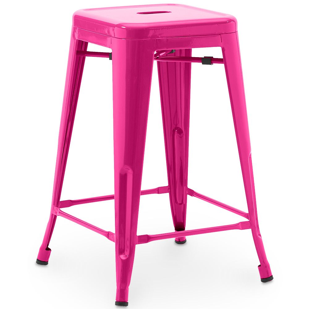  Buy Bar Stool Bistrot Metalix Industrial Design Metal - 60 cm - New Edition Fuchsia 60122 - in the EU