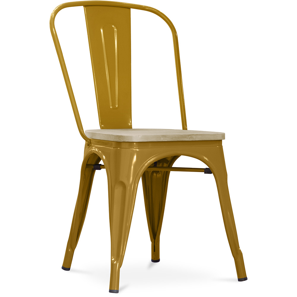  Buy Dining Chair Bistrot Metalix Industrial Metal and Light Wood - New Edition Gold 60123 - in the EU