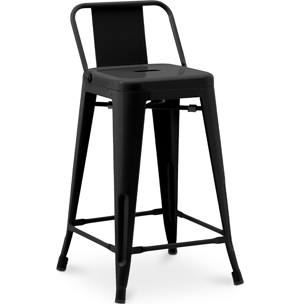  Buy Bar Stool with Backrest - Industrial Design - 60cm - New Edition - Metalix Black 60126 - in the EU