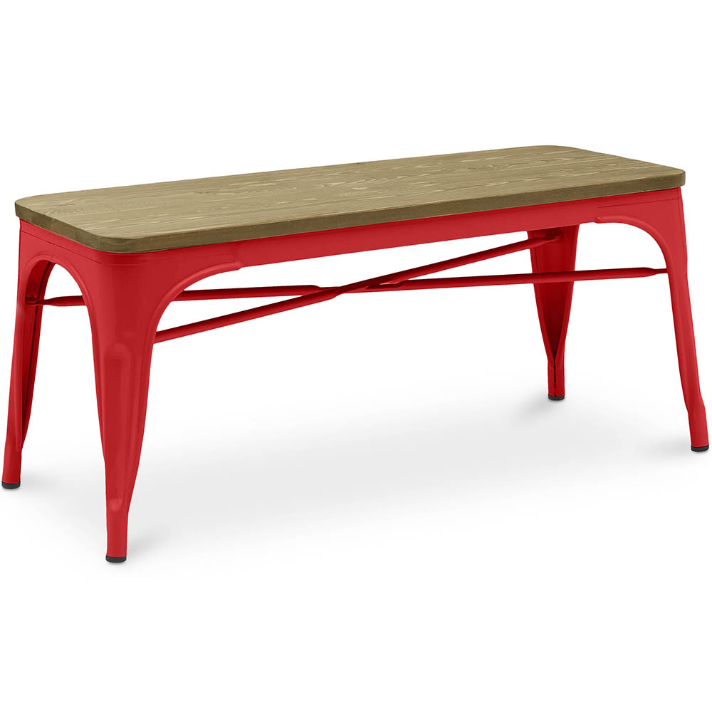  Buy Bench Bistrot Metalix Industrial Metal and Light Wood - New Edition Red 60131 - in the EU