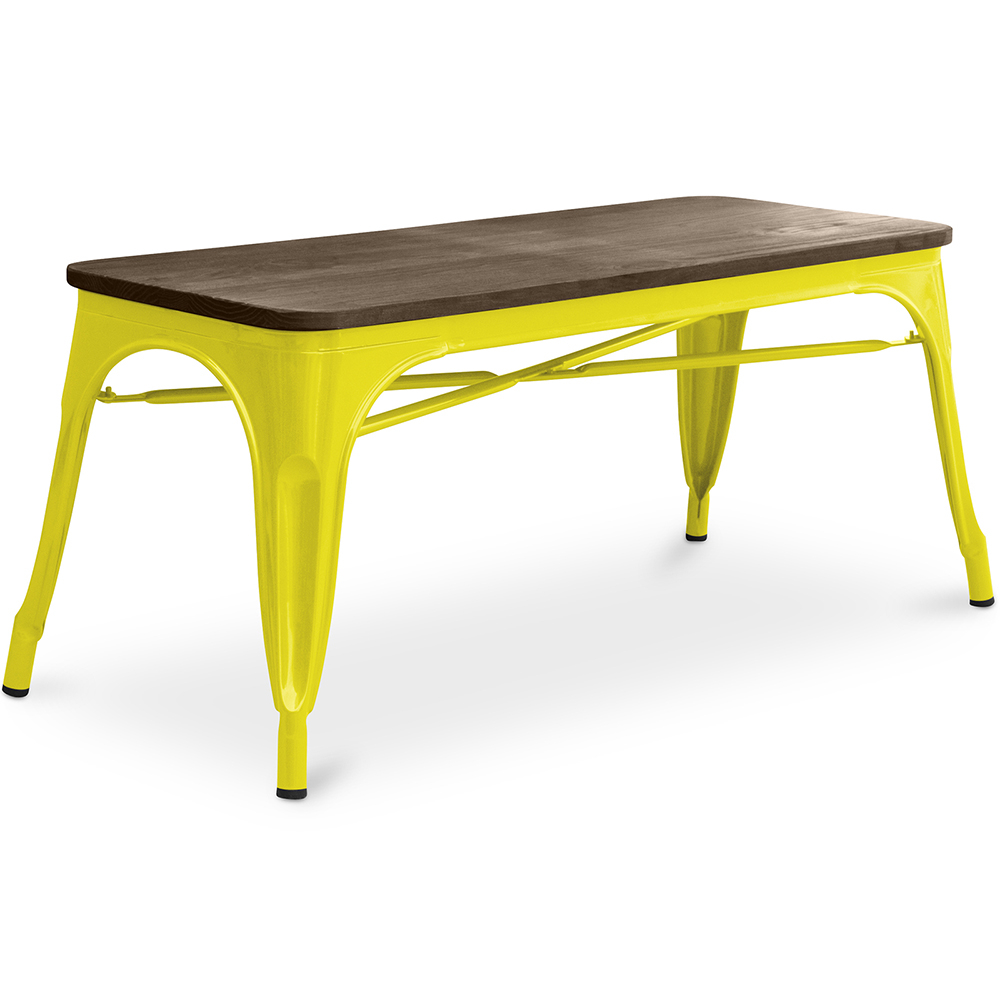  Buy Bench Bistrot Metalix Industrial Metal and Dark Wood - New Edition Yellow 60132 - in the EU