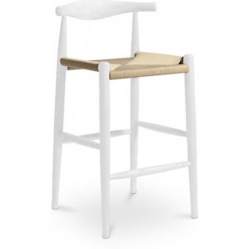  Buy Rope Design Bar Stool Boho Bali - 75cm - Wood White 99958406 - in the EU