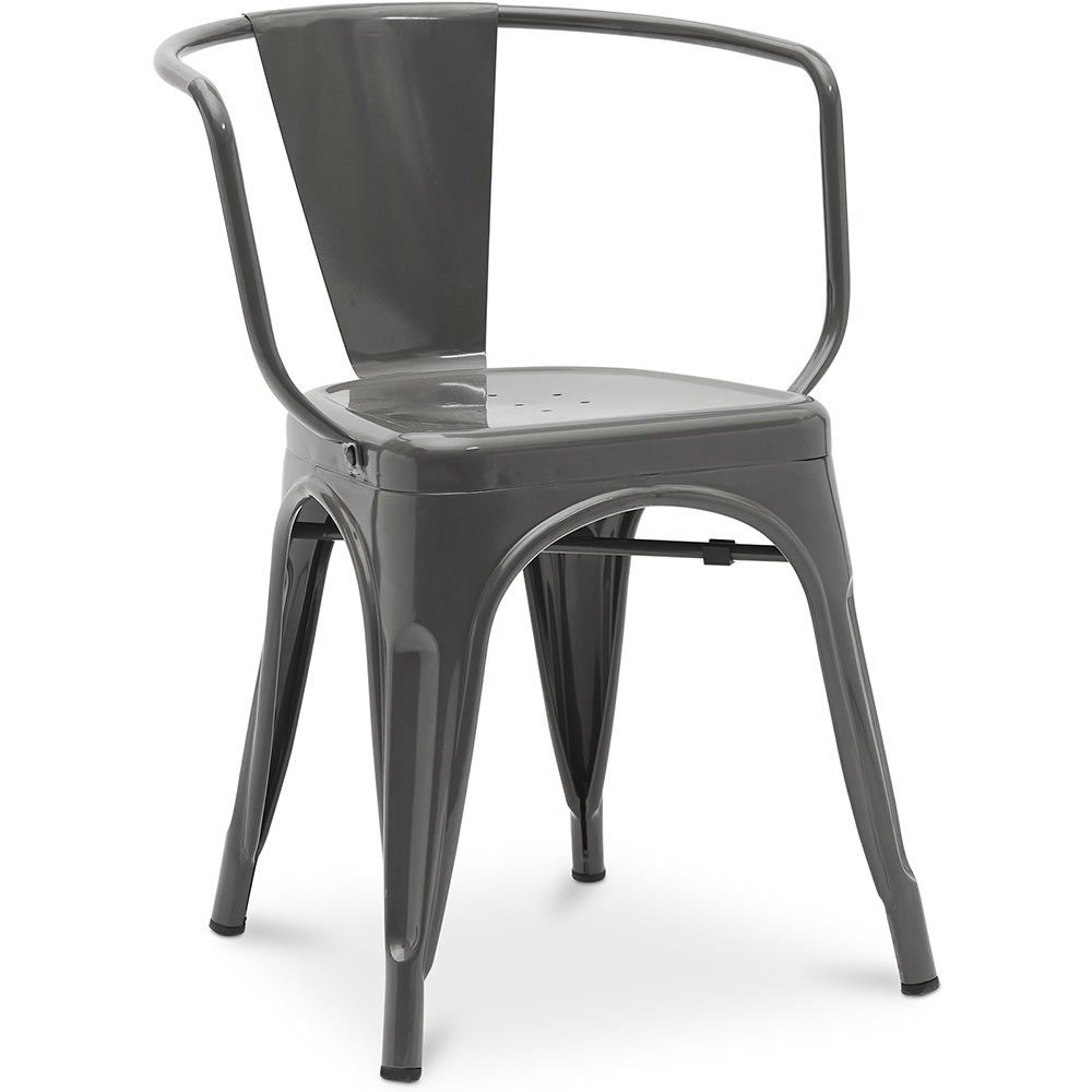  Buy Dining Chair with armrest Bistrot Metalix industrial Metal - New Edition Dark grey 60140 - in the EU