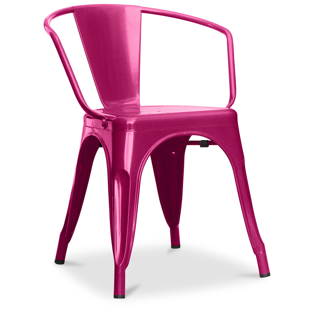  Buy Dining Chair with armrest Bistrot Metalix industrial Metal - New Edition Fuchsia 60140 - in the EU