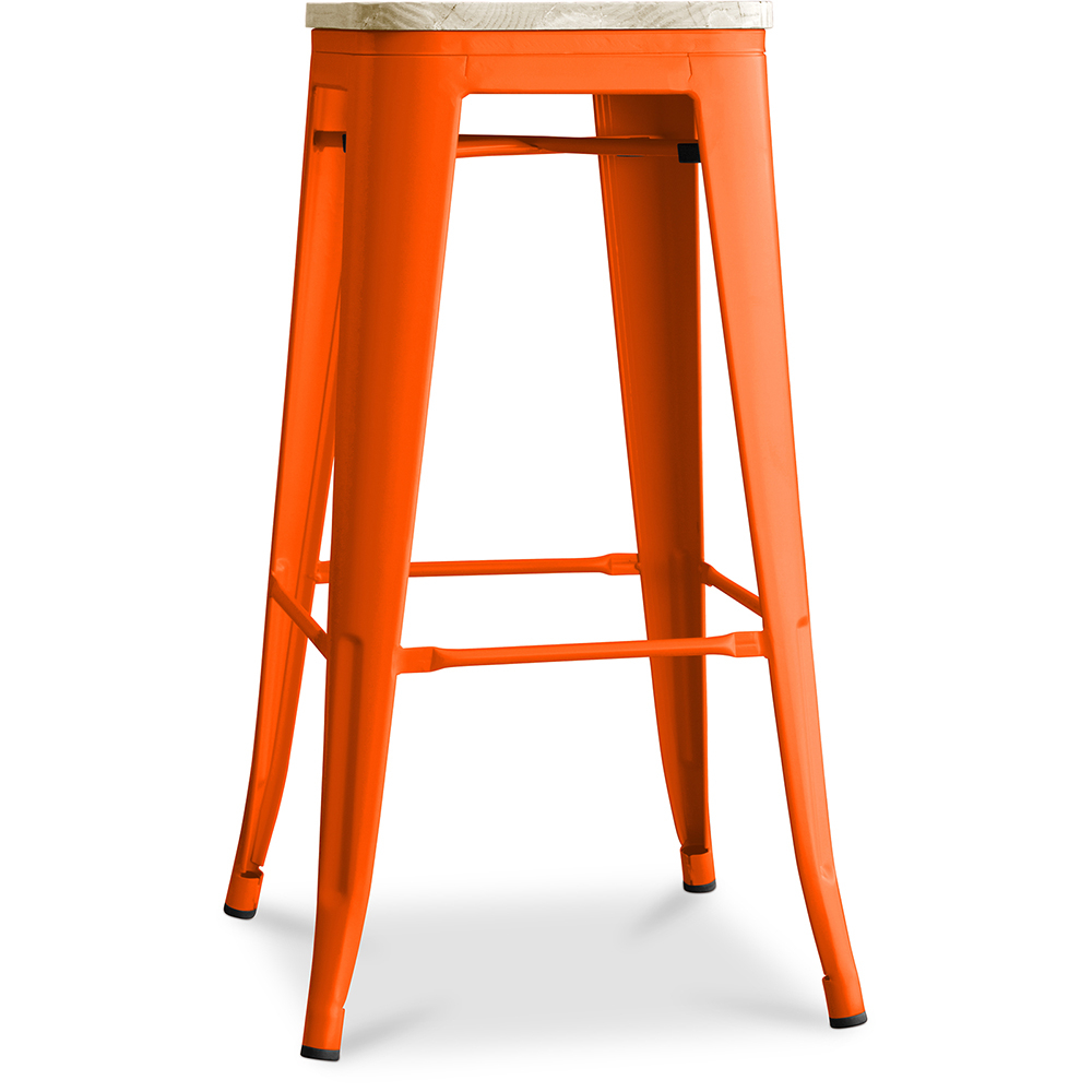  Buy Bar Stool - Industrial Design - Wood & Steel - 76cm - New Edition - Metalix Orange 60144 - in the EU