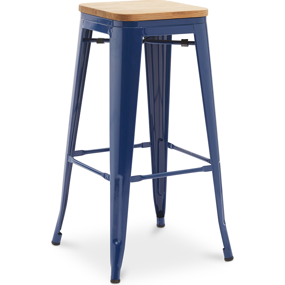  Buy Bar stool Bistrot Metalix industrial Metal and Light Wood - 76 cm - New Edition Dark blue 60144 - in the EU