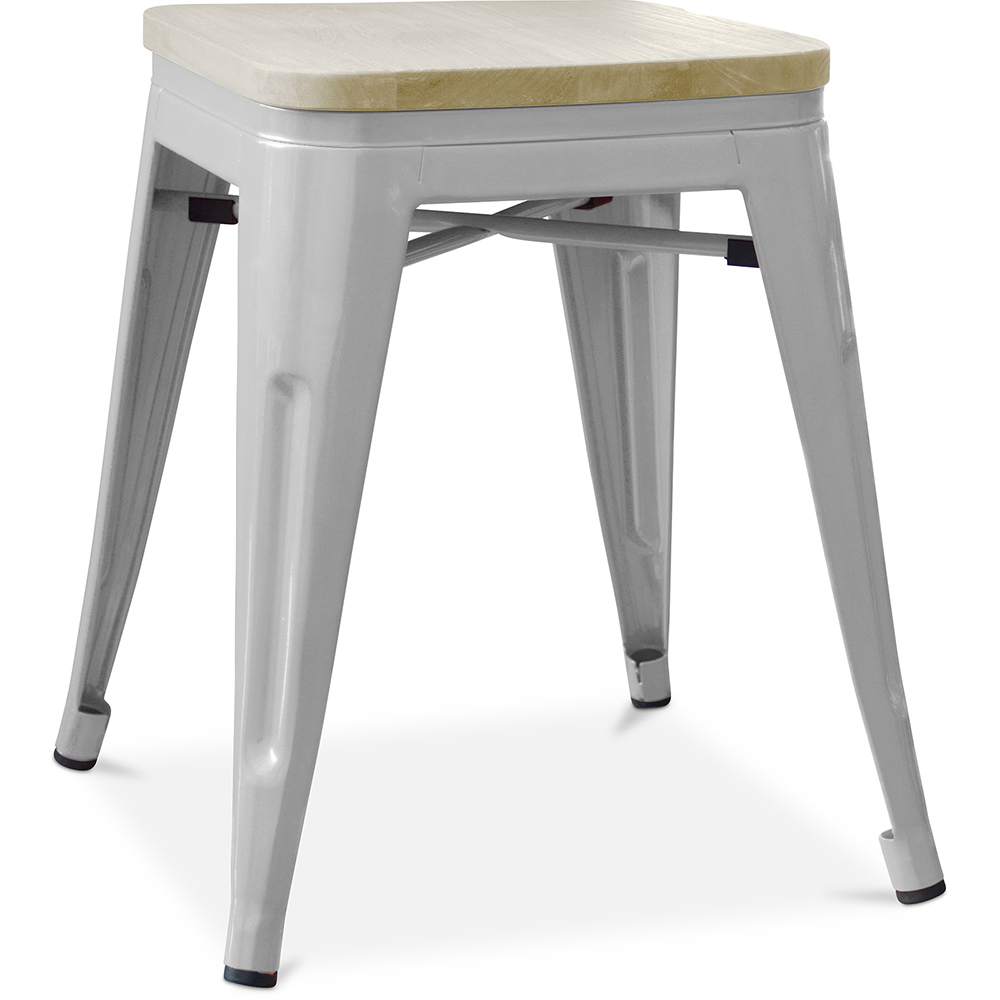  Buy Stool Bistrot Metalix Industrial Metal and Light Wood - 45 cm - New Edition Light grey 60153 - in the EU
