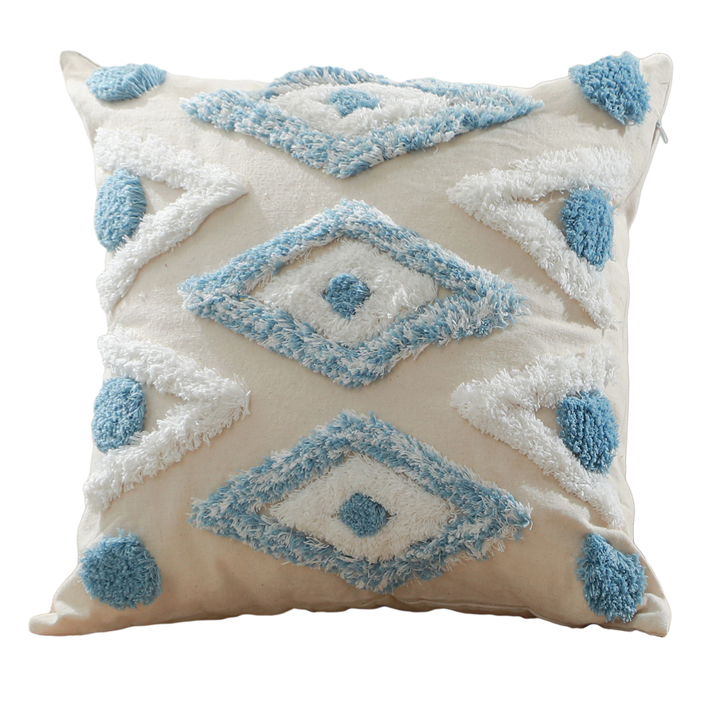  Buy Square Cotton Cushion Boho Bali Style (45x45 cm) cover + filling - Trey Blue 60156 - in the EU