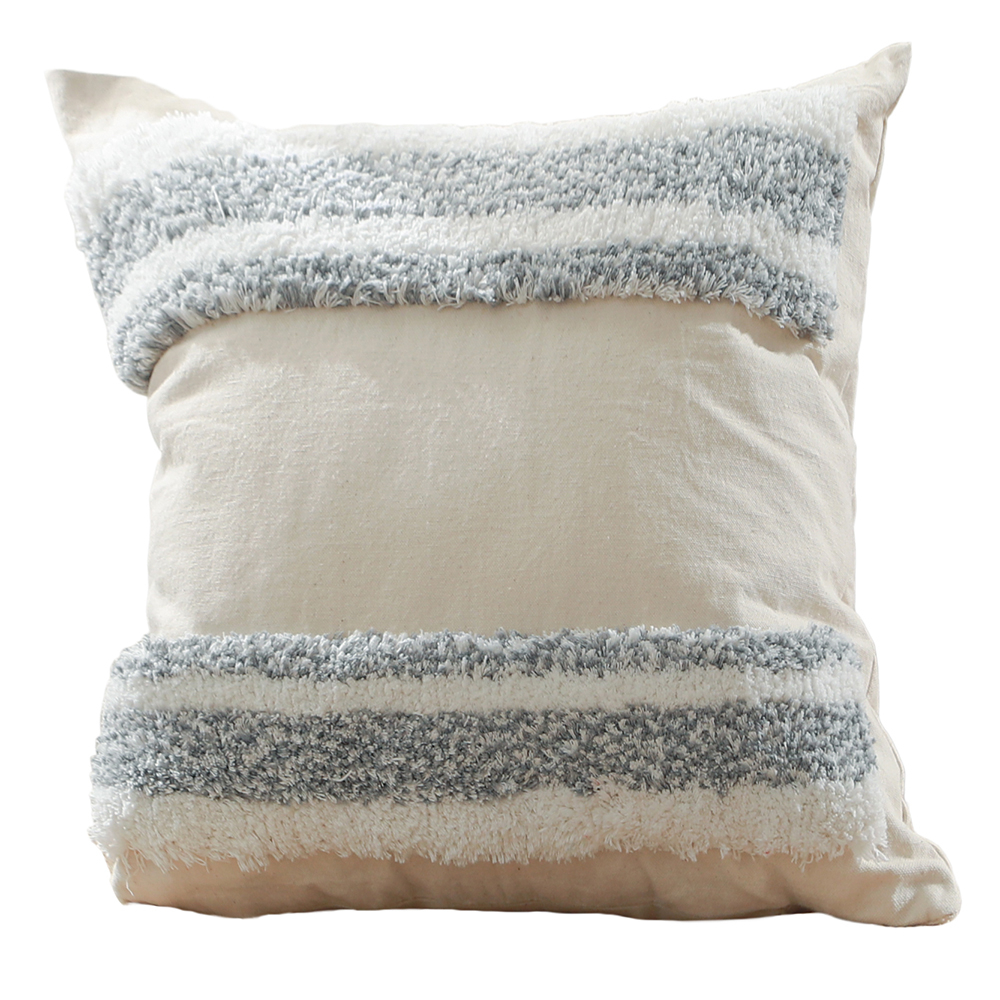  Buy Square Cotton Cushion Boho Bali Style (45x45 cm) cover + filling - Kamala Grey 60160 - in the EU