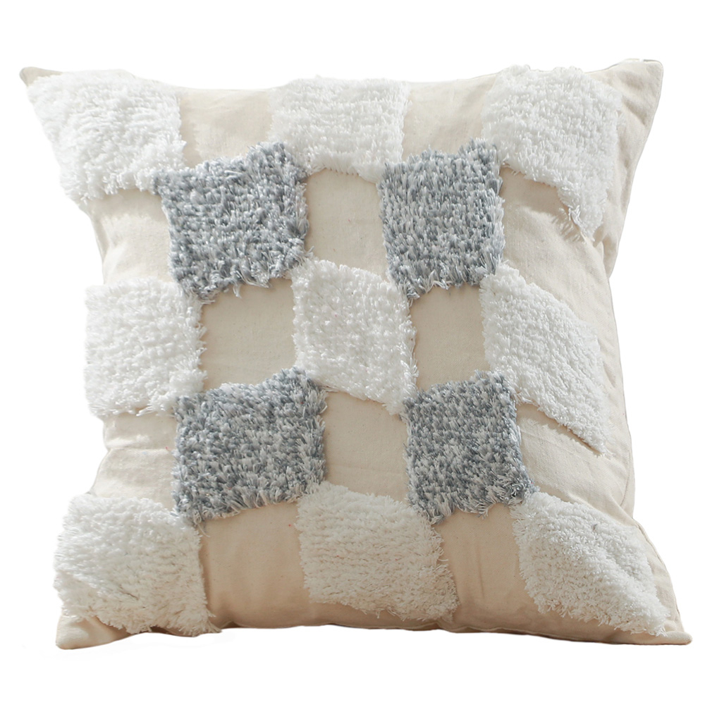  Buy Square Cotton Cushion Boho Bali Style (45x45 cm) cover + filling - Veleki Grey 60170 - in the EU