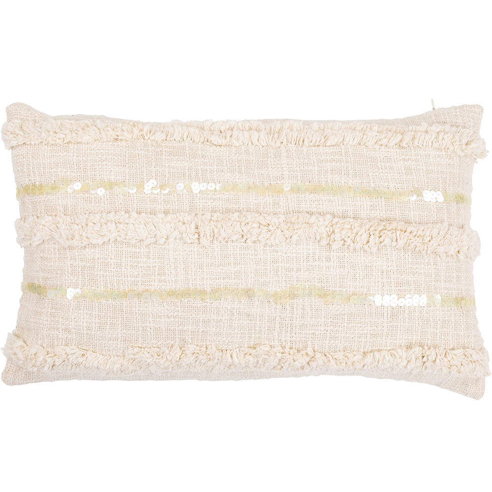  Buy Rectangular Cushion in Boho Bali Style, Cotton cover + filling - Celestia White 60178 - in the EU