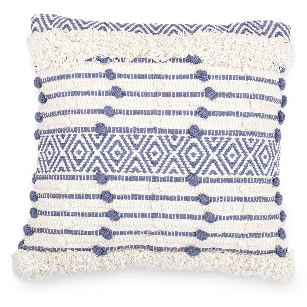  Buy Square Cotton Cushion in Boho Bali Style cover + filling - Laurie Blue 60186 - in the EU