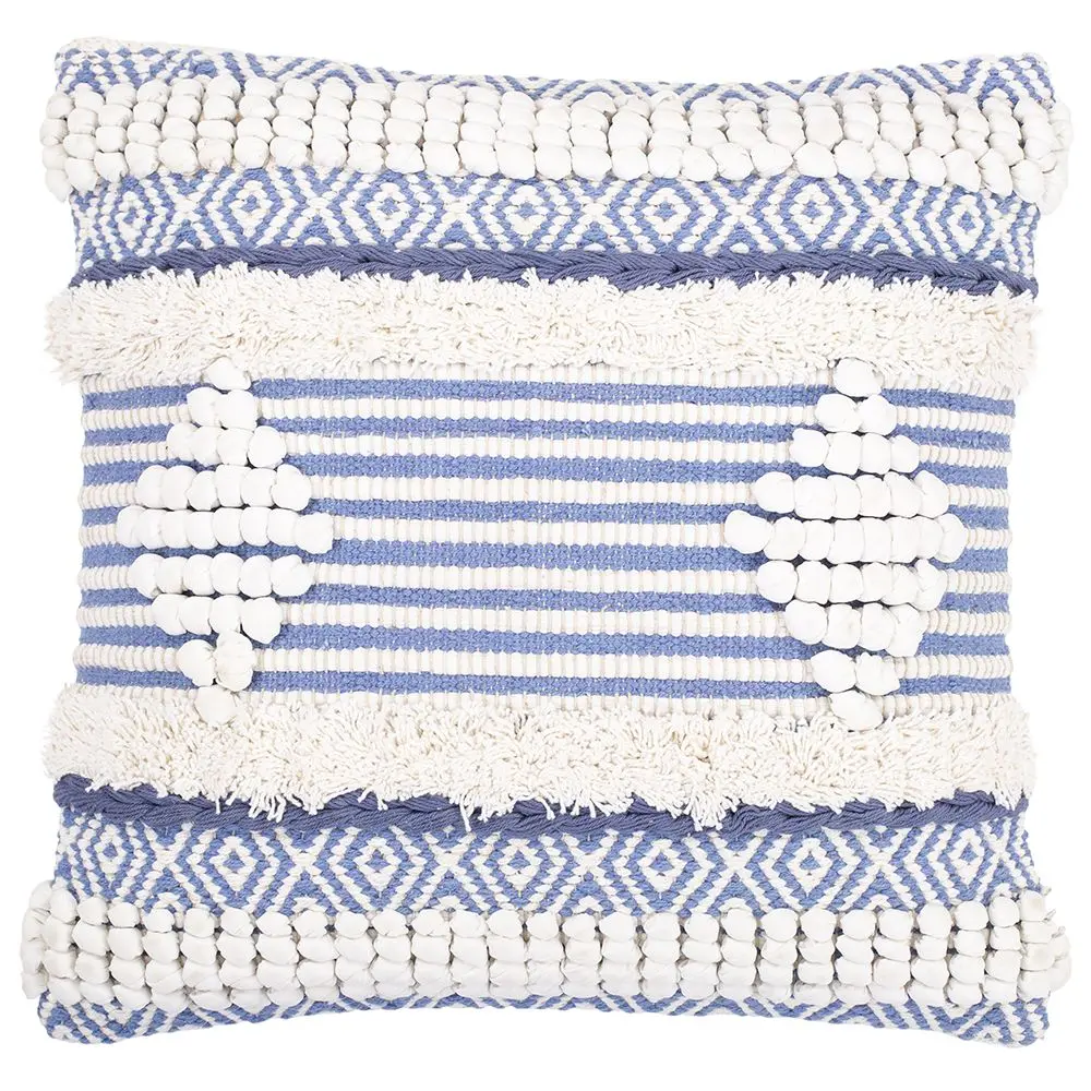  Buy Square Cotton Cushion in Boho Bali Style cover + filling - Luna Blue 60187 - in the EU