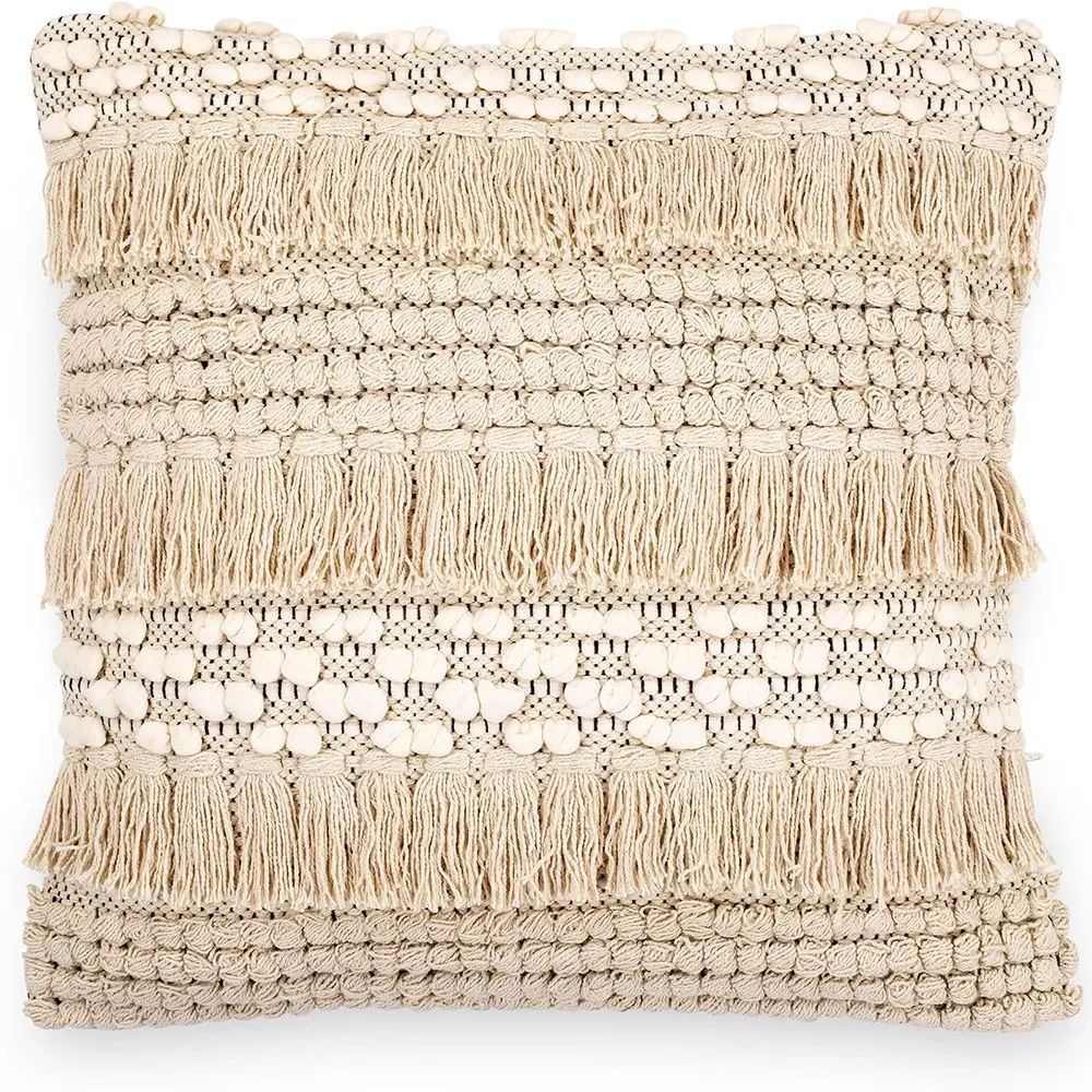  Buy Square Cotton Cushion in Boho Bali Style cover + filling - Serba Cream 60209 - in the EU