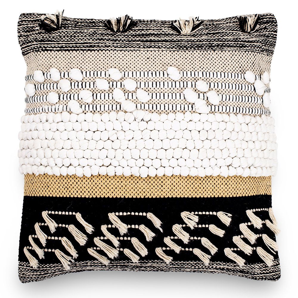  Buy Square Cotton Cushion in Boho Bali Style cover + filling - Claudia Multicolour 60215 - in the EU