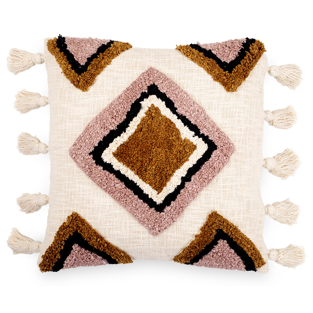  Buy Square Cotton Cushion in Boho Bali Style cover + filling - Eloise Multicolour 60221 - in the EU