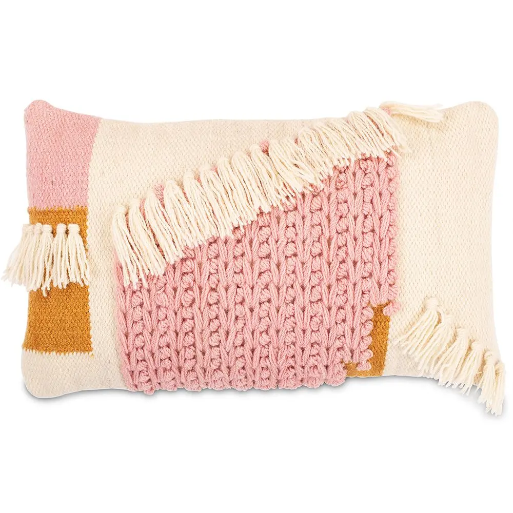  Buy Rectangular Cushion in Boho Bali Style, Wool cover + filling - Geraldine Pink 60231 - in the EU