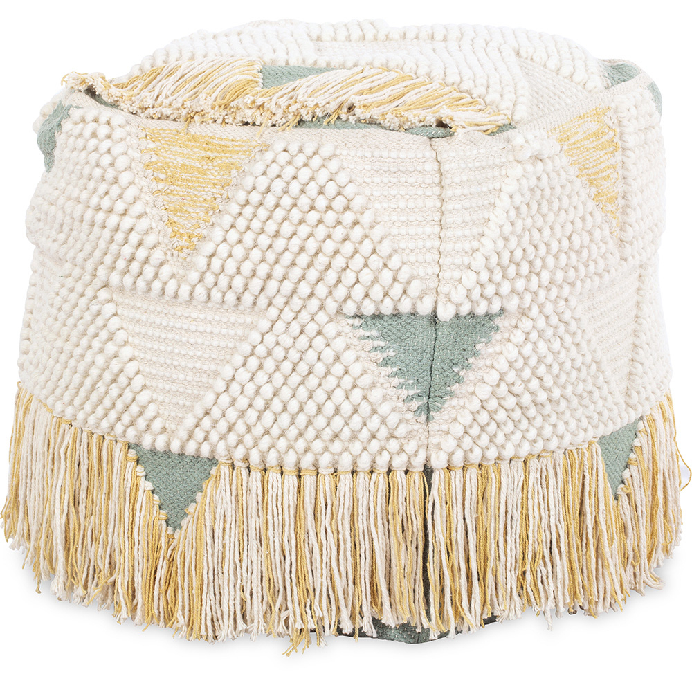  Buy Pouffe Boho Bali , Square in Cotton and wool- Janet Bali Multicolour 60248 - in the EU