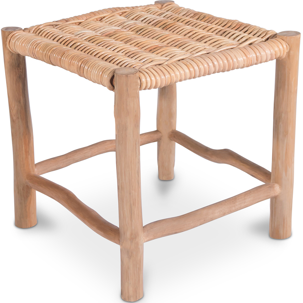 Buy Low Garden Stool in Boho Bali Style, Rattan and Wood - Marcra Natural wood 60290 - in the EU