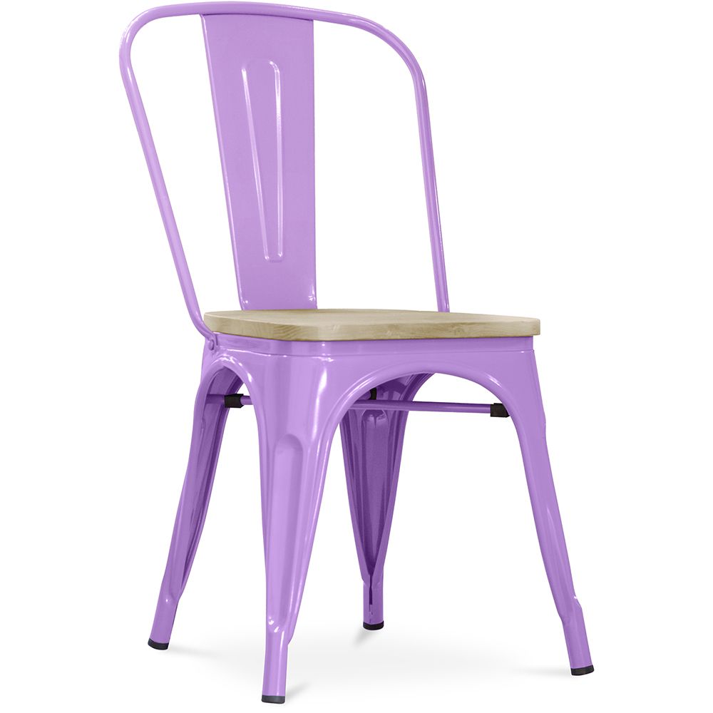  Buy Bistrot Metalix Chair - Metal and Light Wood Light Purple 59707 - in the EU