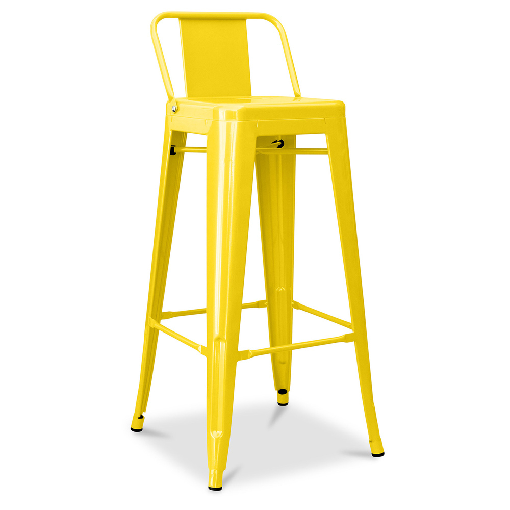  Buy Bar Stool with Backrest - Industrial Design - 76cm - New Edition - Metalix Yellow 60325 - in the EU