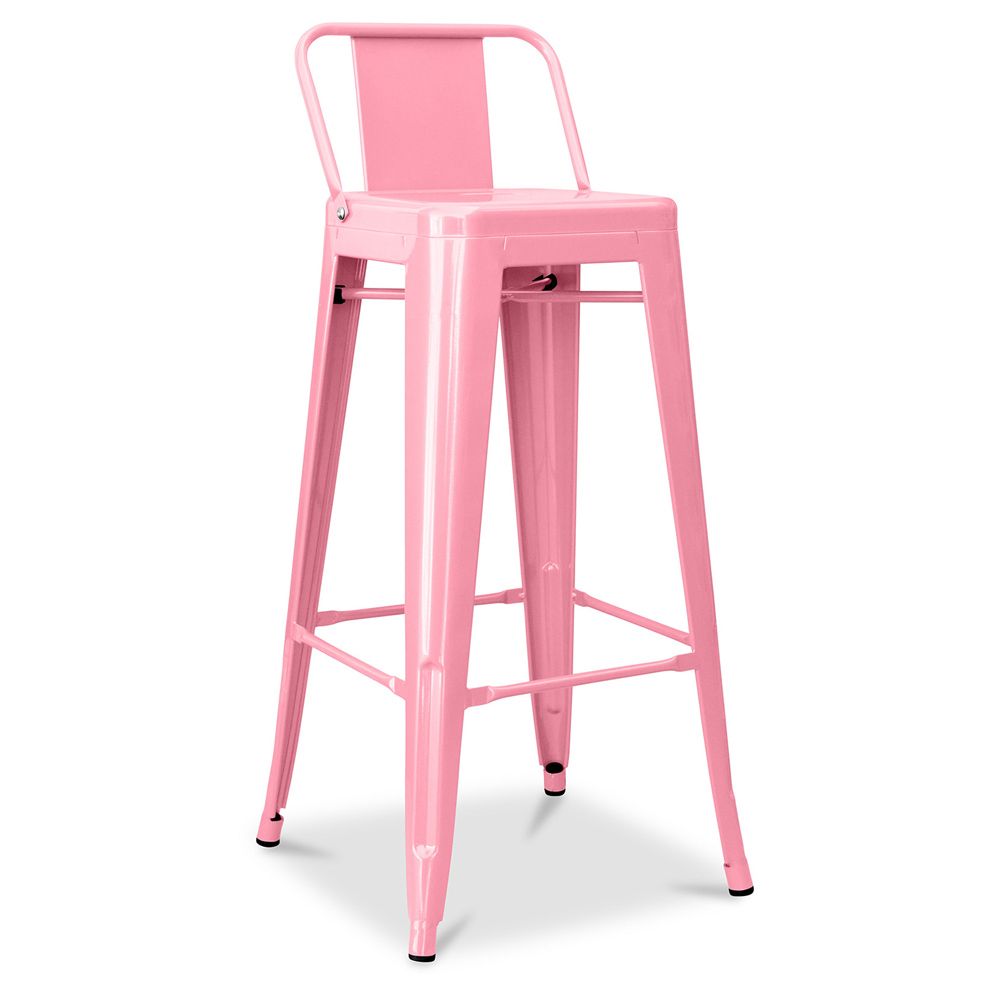  Buy Bar Stool with Backrest - Industrial Design - 76cm - New Edition - Metalix Pink 60325 - in the EU