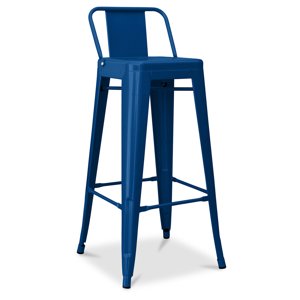  Buy Bar Stool with Backrest - Industrial Design - 76cm - New Edition - Metalix Dark blue 60325 - in the EU