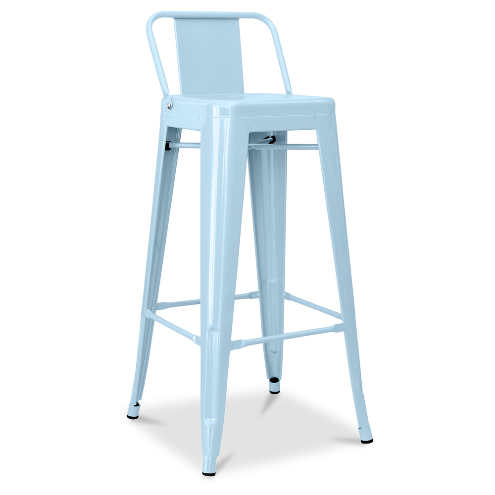  Buy Bar Stool with Backrest - Industrial Design - 76cm - New Edition - Metalix Light blue 60325 - in the EU