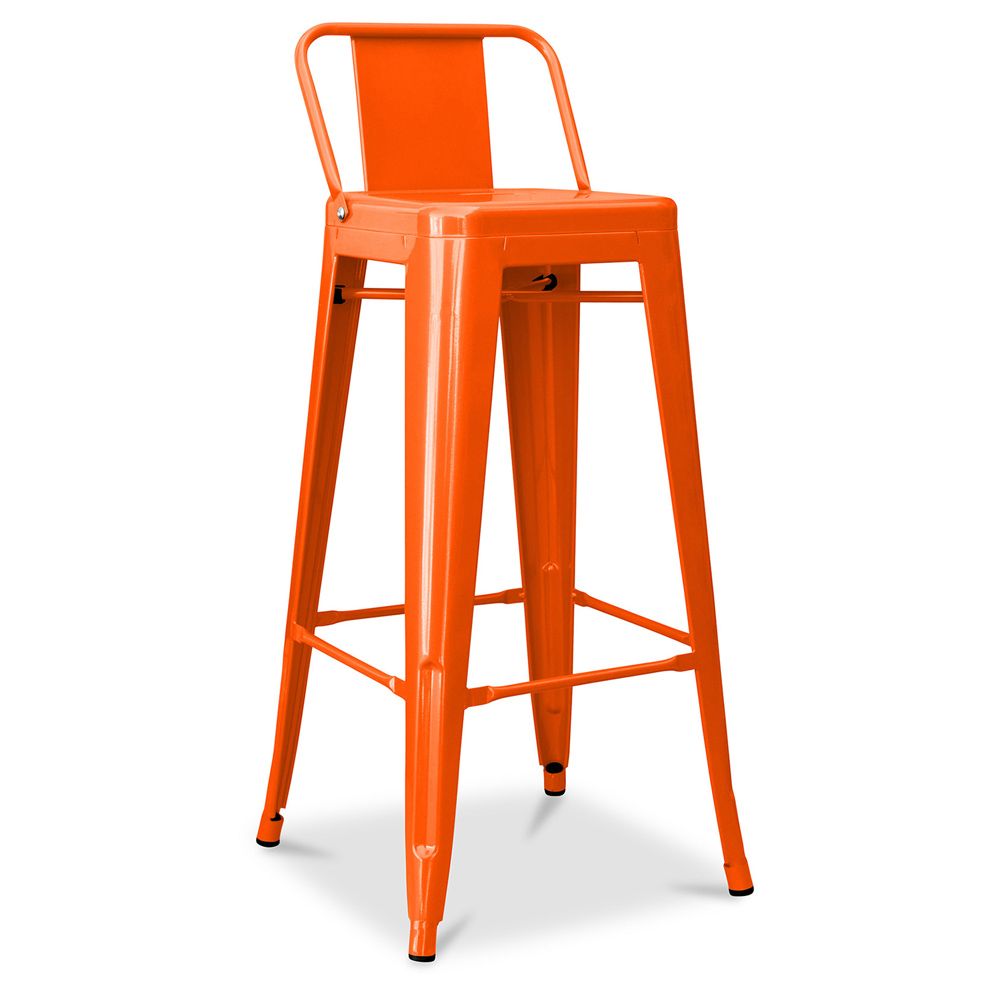  Buy Bar Stool with Backrest - Industrial Design - 76cm - New Edition - Metalix Orange 60325 - in the EU