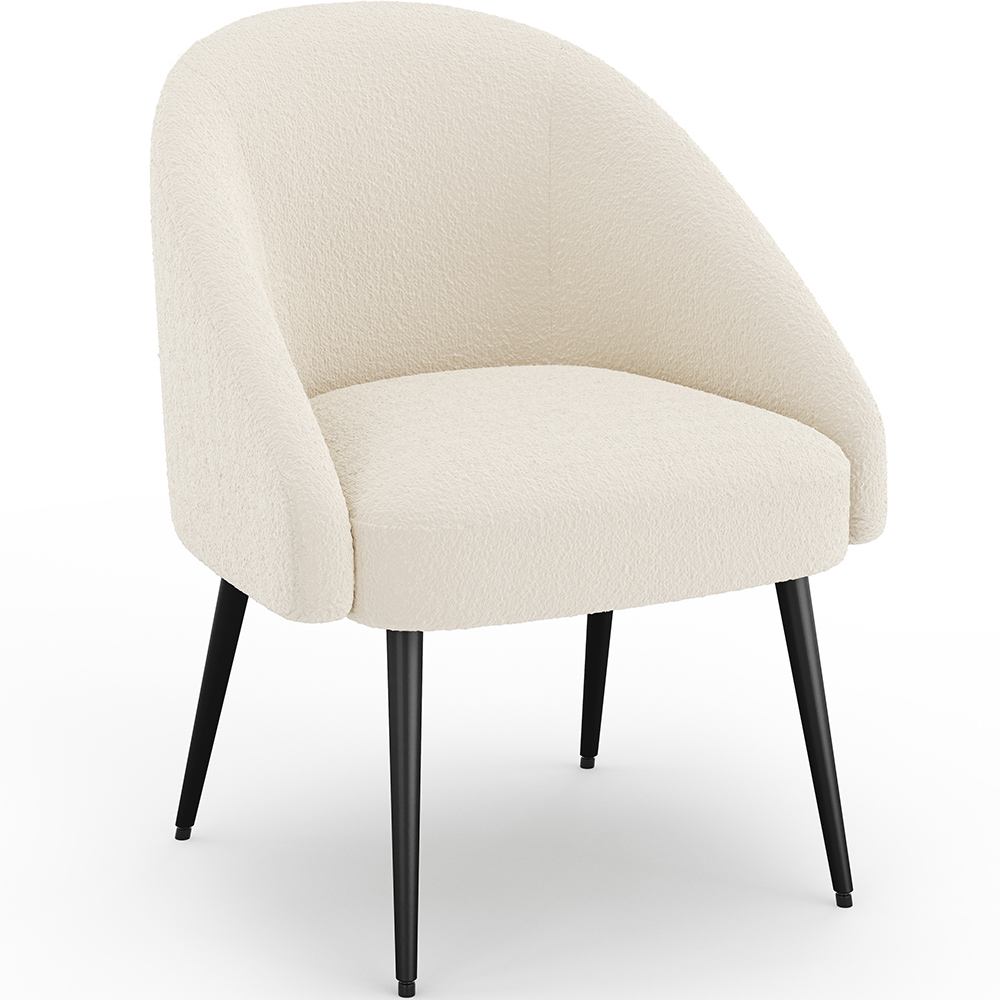  Buy Dining Chair Upholstered Bouclé - Cenai White 60330 - in the EU