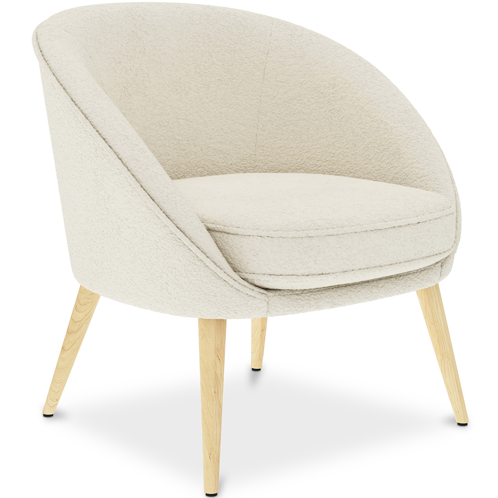  Buy White boucle accent chair - upholstered - Oirna White 60332 - in the EU