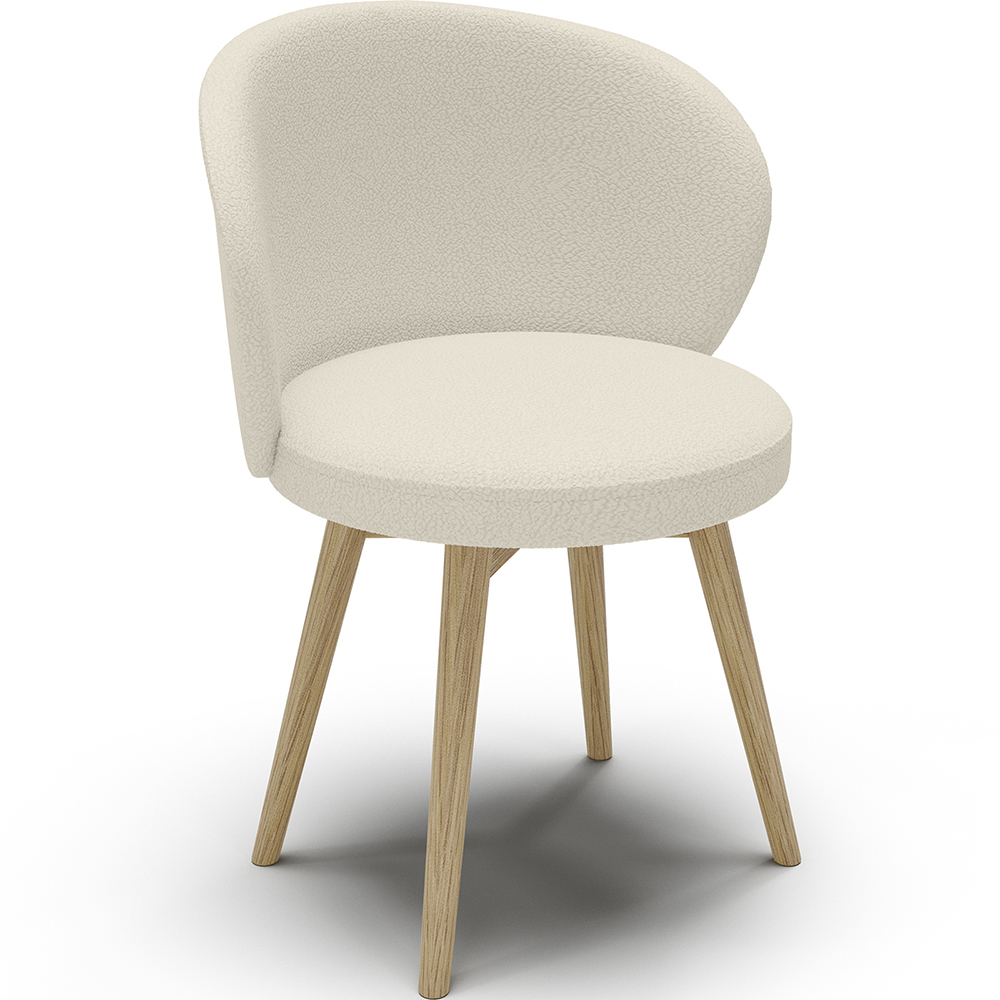  Buy Dining chair upholstered in white boucle - Seranda White 60333 - in the EU