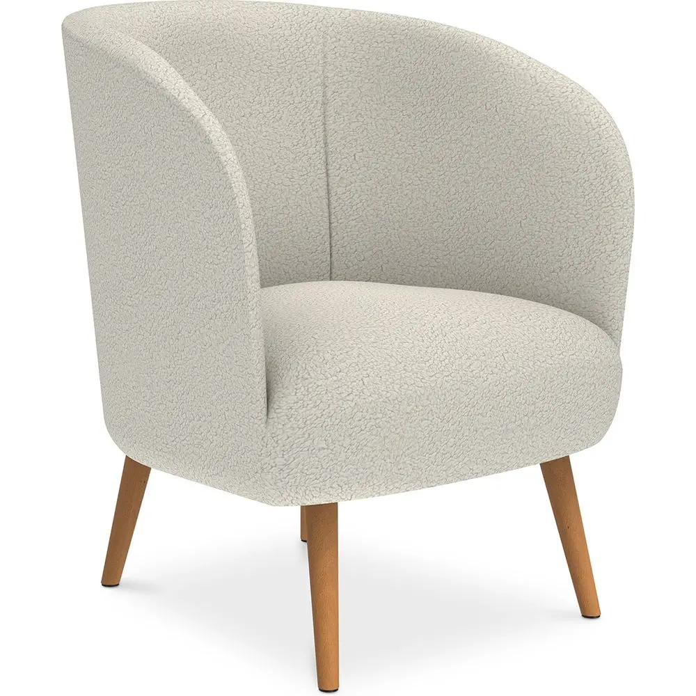  Buy White Boucle armchair - upholstered - Perkin  White 60335 - in the EU