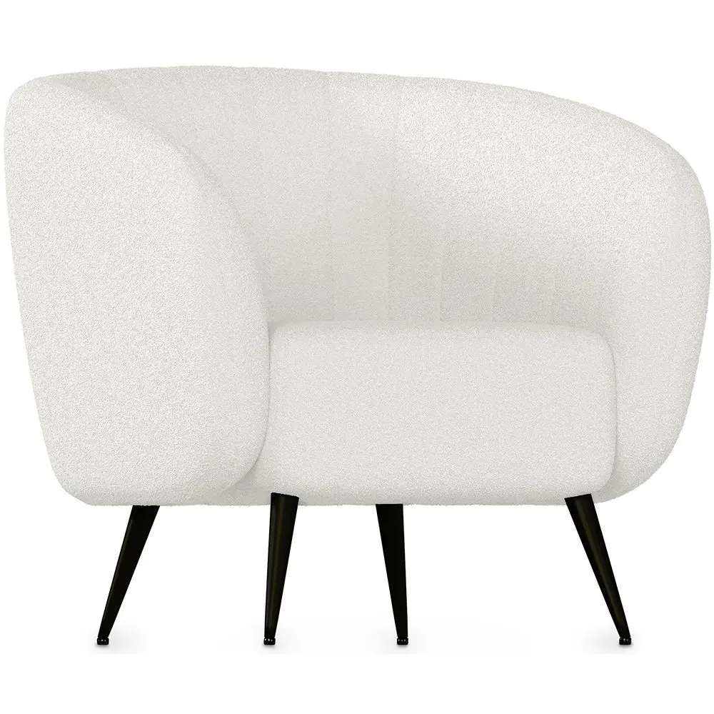  Buy White boucle upholstered armchair - Oysa White 60338 - in the EU