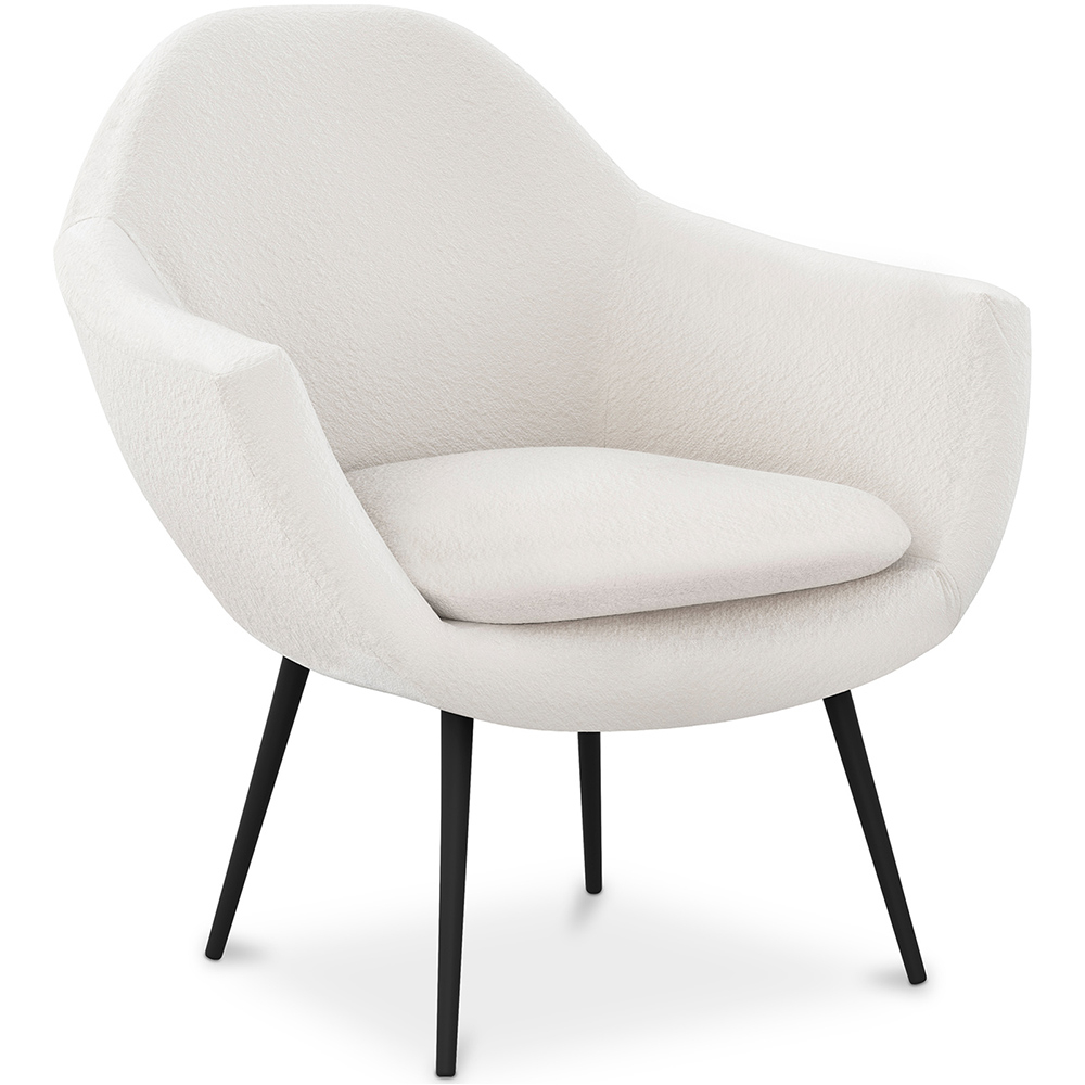  Buy Upholstered boucle accent chair in white - Uby White 60339 - in the EU