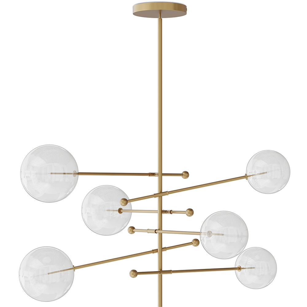  Buy Pendant lamp, globe chandelier, metal and glass - Parka Gold 60393 - in the EU