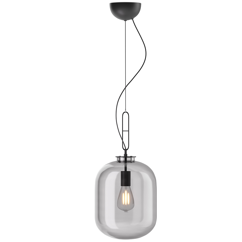  Buy Glass pendant light in modern design, metal and glass - Crada - small Smoke 60401 - in the EU