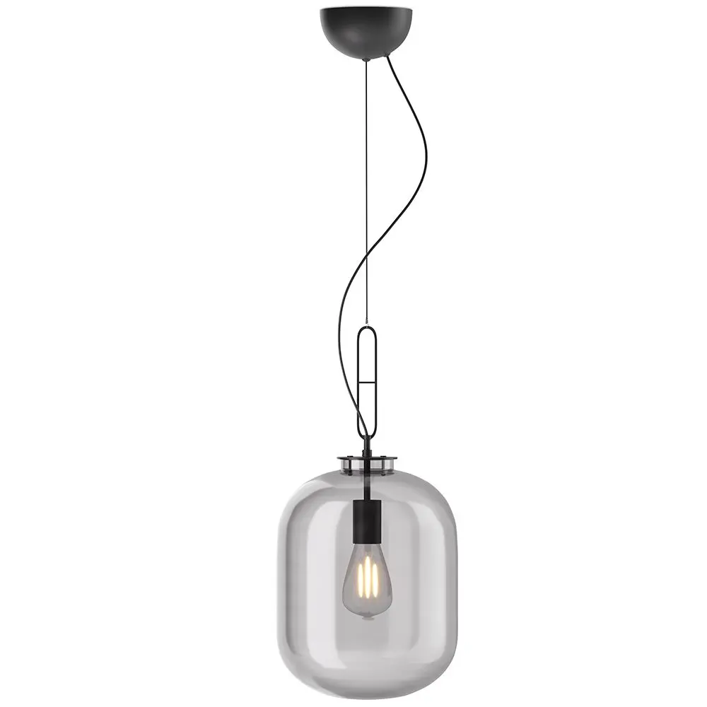  Buy Glass pendant light in modern design, metal and glass - Crada - small Smoke 60401 - in the EU